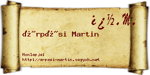 Árpási Martin névjegykártya