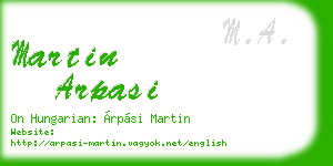 martin arpasi business card