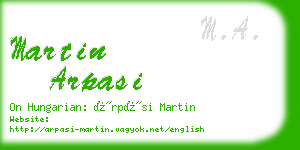 martin arpasi business card